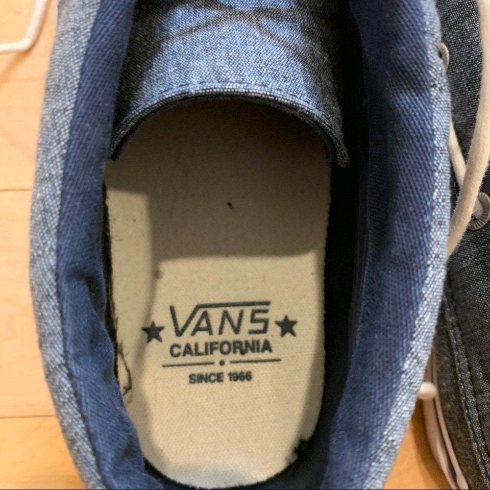 Vans Mid Boat Shoes Denim Blue Canvas Twill - Picture 2 of 10